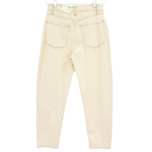 A.n.a Women's High-Rise Stretch Cream Curve Tapered Barrel Denim Jeans Size 8 NW - Picture 2 of 12